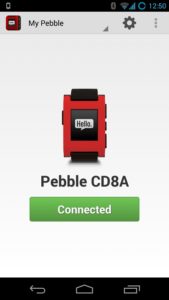 Pebble App for Android - Home Screen