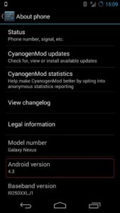 Android version 4.3