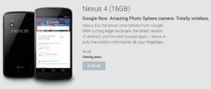 New Nexus 4 Coming Soon UK