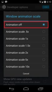 Android - Turn Window Animation OFF