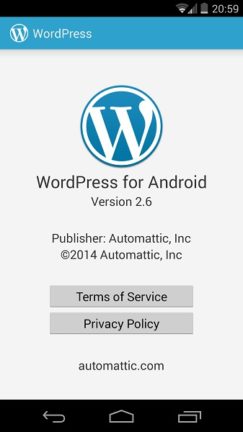 WordPress App for Android Version 2.6
