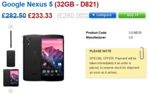 Nexus 5 32 GB - D821 from Clove Technology