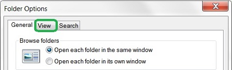 Folder Options Windows 7