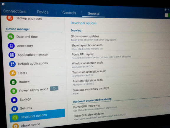 Samsung Galaxy Tab PRO 12.2 - Developer Options