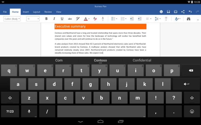 Microsoft Word for Android - Preview