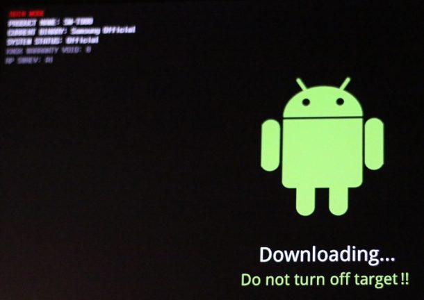 Odin Mode on Samsung Galaxy Tablet