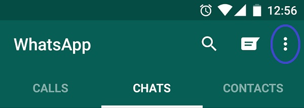 Open Options on WhatsApp Android