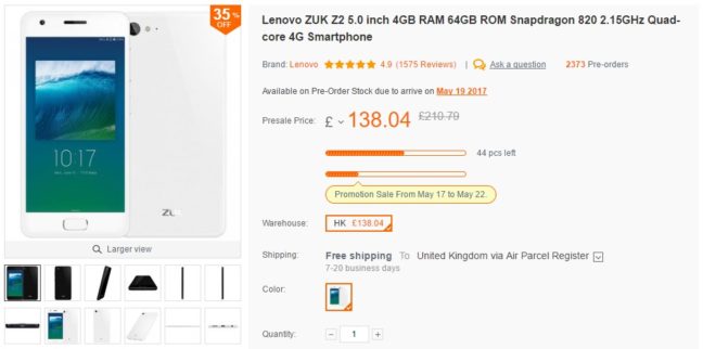 Lenovo ZUK Z2 on Banggood