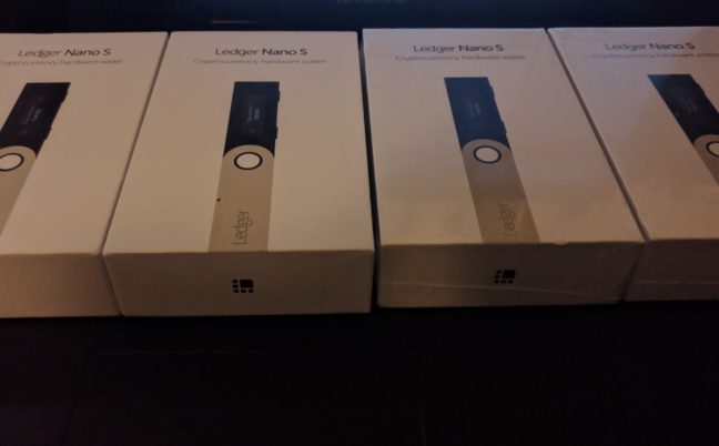 Ledger Nano S in their packaging