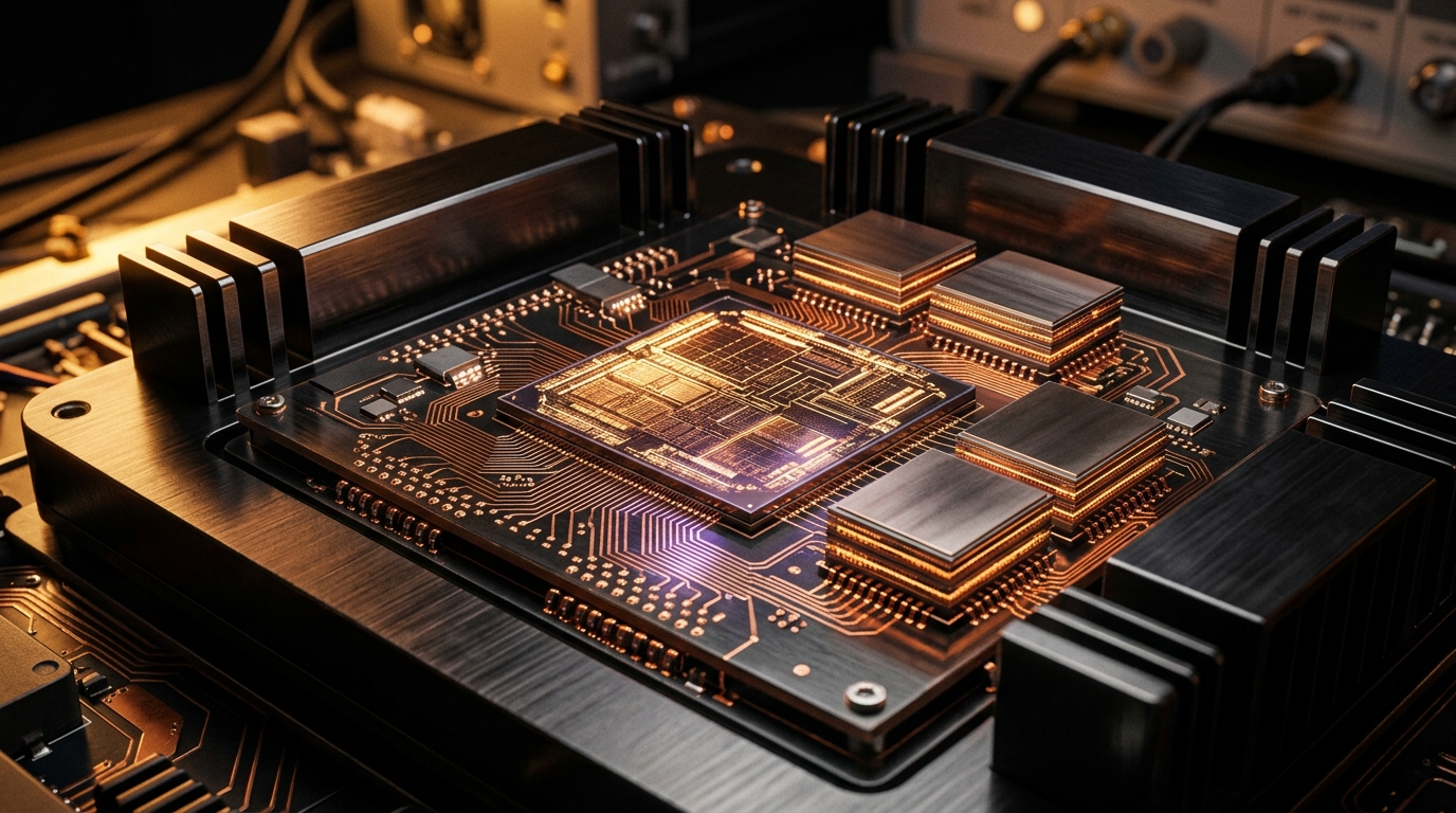 AI silicon processor die and high-bandwidth memory for local LLM inference